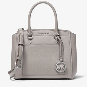Michael Kors Gray Park Medium Saffiano Leather Satchel